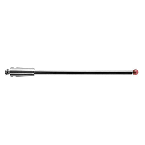 Bola de rubí M2 de Ø2 mm, vástago de carburo de tungsteno, L 40 mm, LTU 32,5 mm