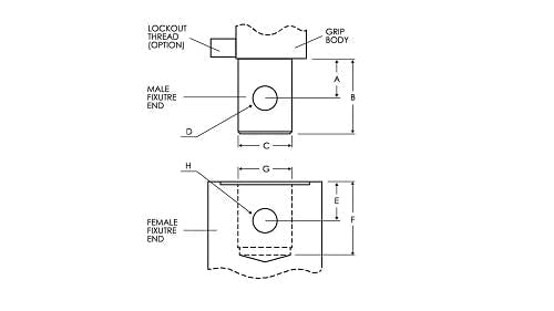 Adaptador de celda de carga superpuesto para usar con horquilla de celda de carga tipo D (de 10 kN a 50 kN)