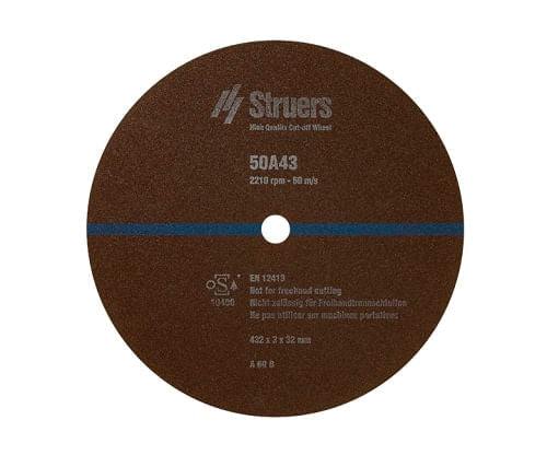 Disco de corte 50A43, 432 mm (17") de diámetro x 3,0 mm x 32 mm de diámetro (5 pzas)