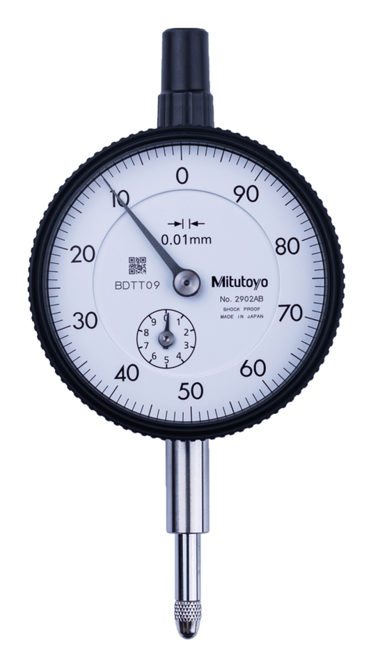Indicador de carátula, lengüeta trasera, tipo ISO10 mm, 0,01 mm