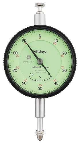 Indicador de carátula, lengüeta trasera, ISO,puntero ajustable, 10 mm, 0,01 mm