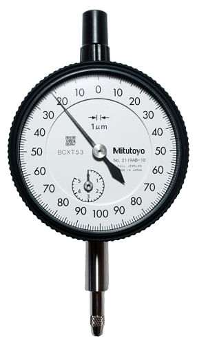 Indicador de carátula, lengüeta trasera, tipo ISO, Rodamiento enjoyado, 5 mm, 0,001 mm