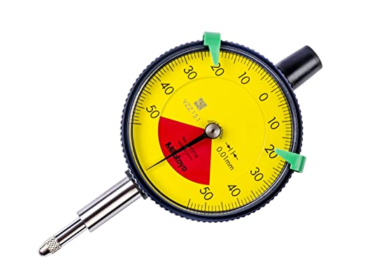 Dial Indicator, 0.01, 1 mm, 8 mm Stem, Flat Back