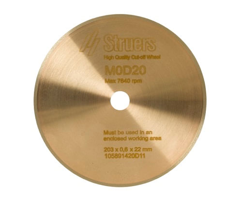 Disco de corte de diamante M0D20, 203 mm (8) diá. x 0,6 mm x 22 mm diá.