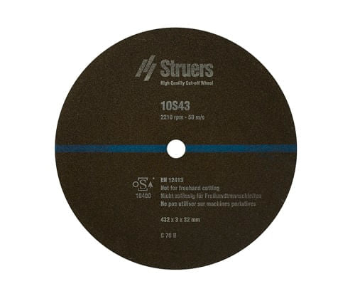 Disco de corte 10S43, 432 mm (17") de diámetro x 3,0 mm x 32 mm de diámetro (5 pzas)